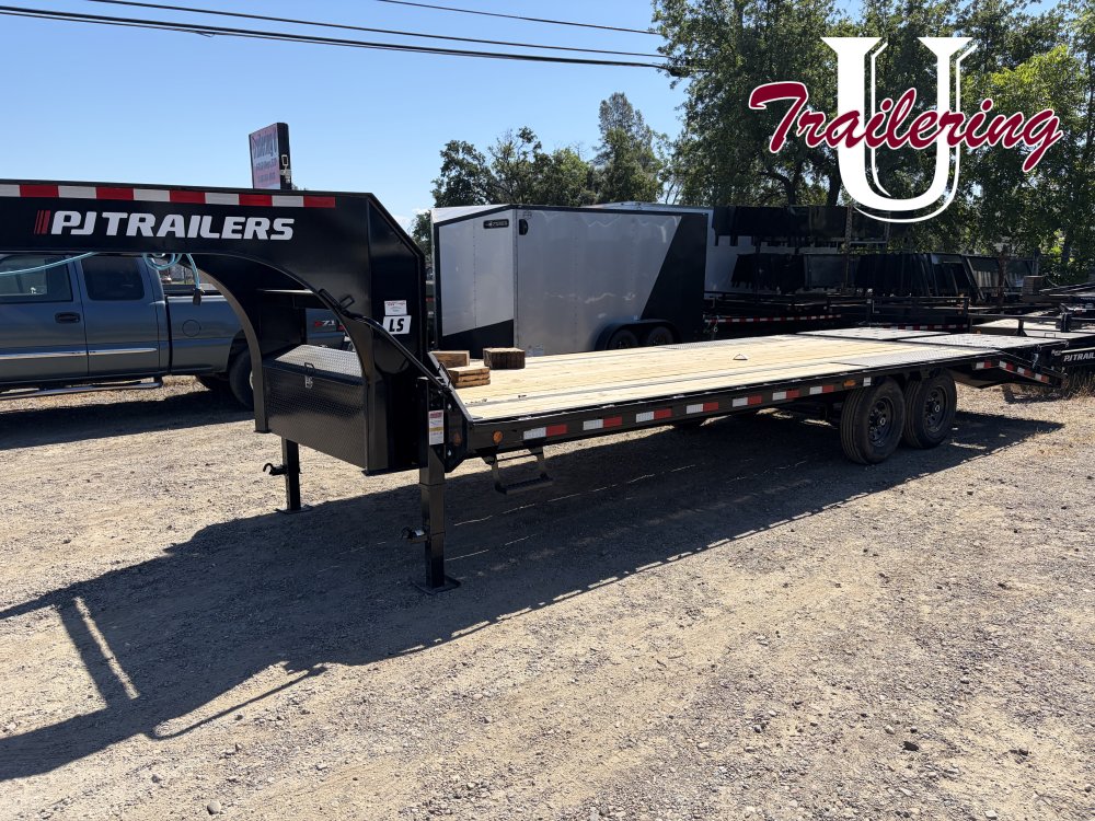 8.5'x25' PJ Gooseneck deck over with monster ramps