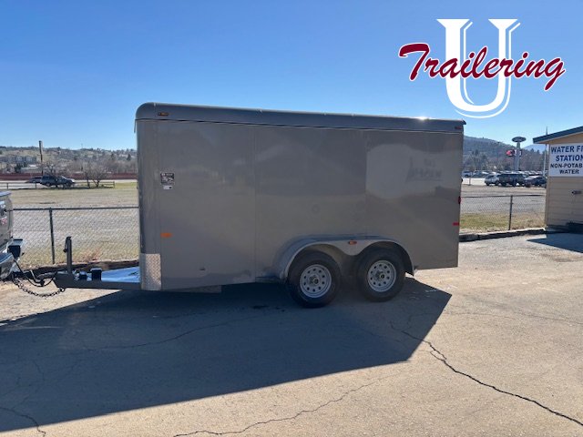 2016 CARGO TRAILER, 6x14 HEAVY DUTY BUILD WITH 2X8 INTERIOR FLOOR, STEEL WALLS, BARN DOORS, EXCELLANT CONDITION FOR A USED ENCLOSED
