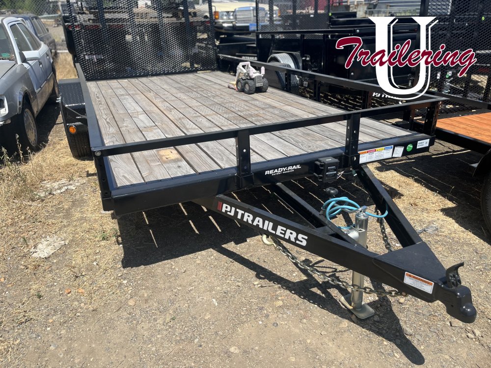 2025 PJ Trailers U8 Trailer 7x14 low rail 5200 gvwr with brakes