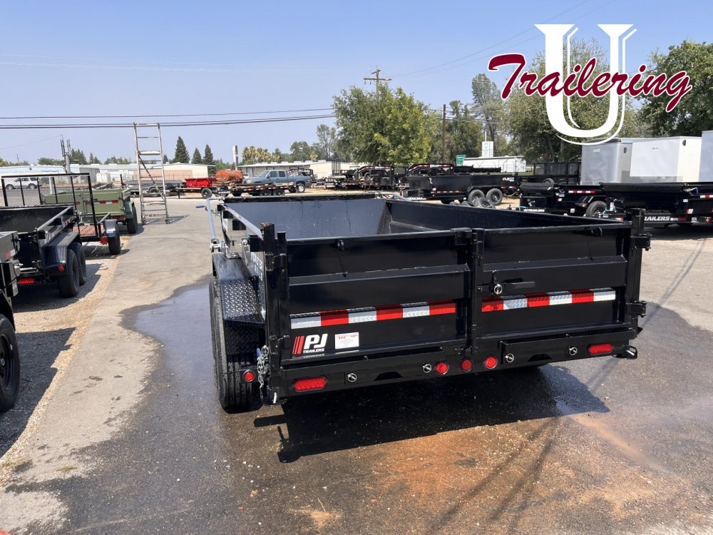 2026 PJ Trailers DL 7'x16' low pro new telescoping ram Hydraulic Jack, 14 ply, auto tarp, solar