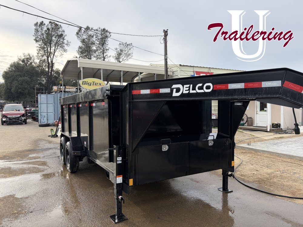 2026 Delco 7'x16' Gooseneck 14k 8 LUG 4' walls