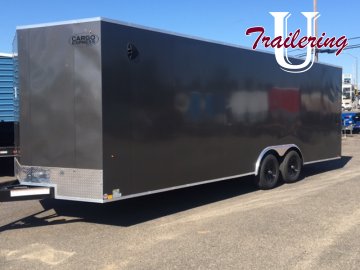 8.5x24 9990 gvwr, rear ramp, Plus 6" higher, dovetail, d rings charcoal