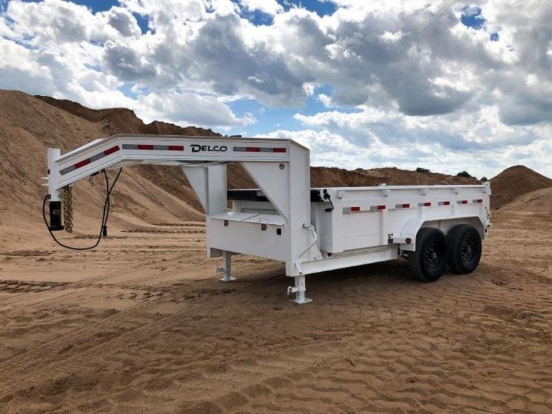 2025 Delco Trailers 14K Dump Gooseneck Equipment Trailer 8 lug