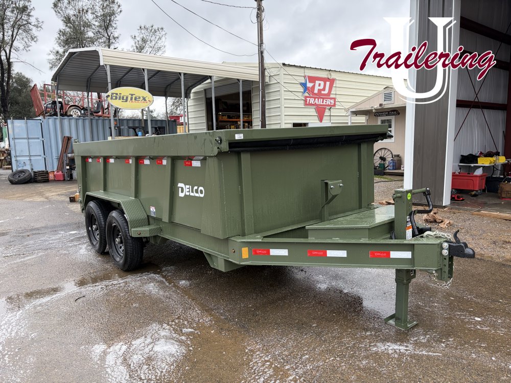 2026 Delco 7'x14' Bumper Pull 14k 8 LUG green 3' side