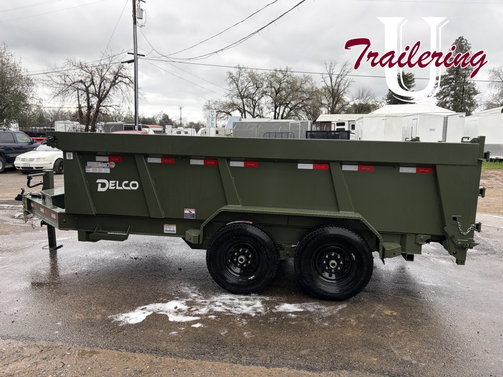 2026 Delco 7'x14' Bumper Pull 14k 8 LUG green 3' side