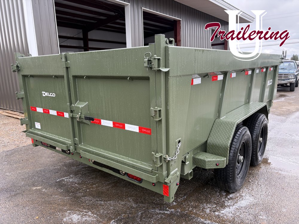 2026 Delco 7'x14' Bumper Pull 14k 8 LUG green 3' side