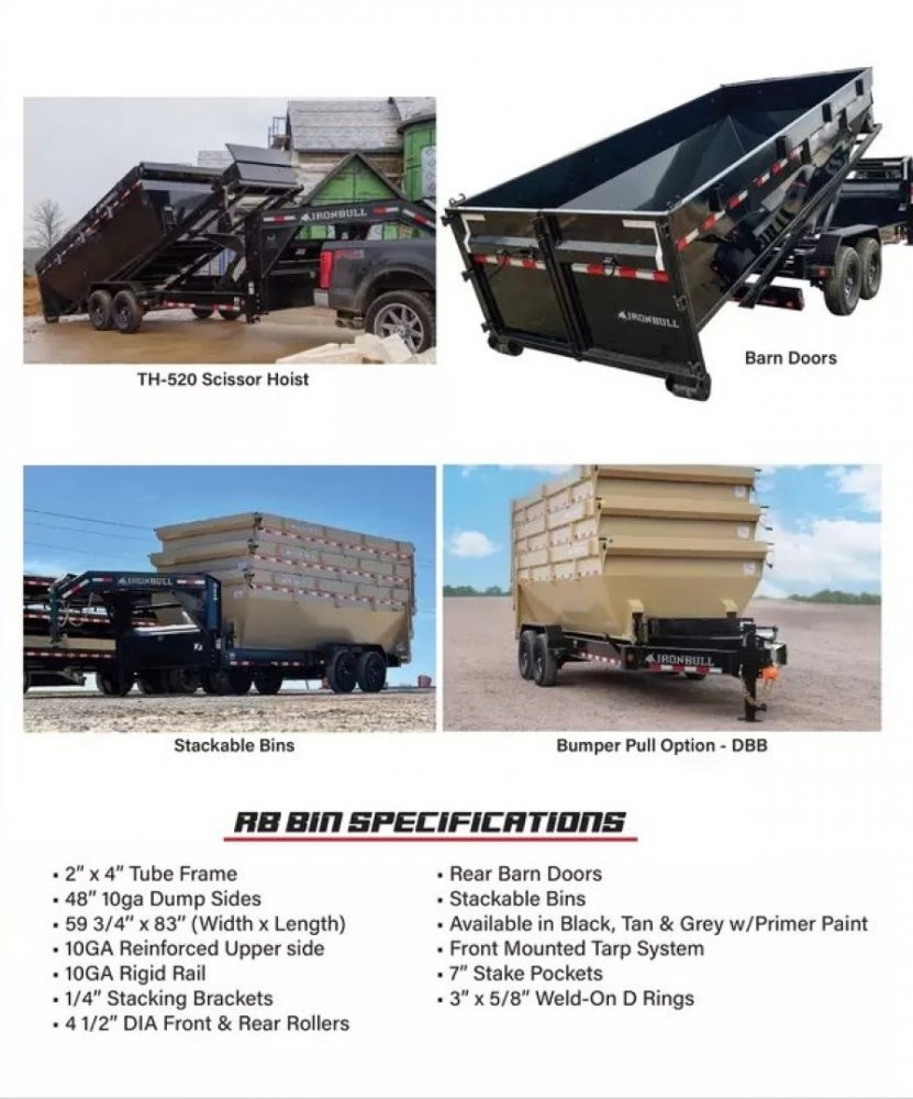 2026 Iron Bull 7X16 Roll Off Stackable Bin