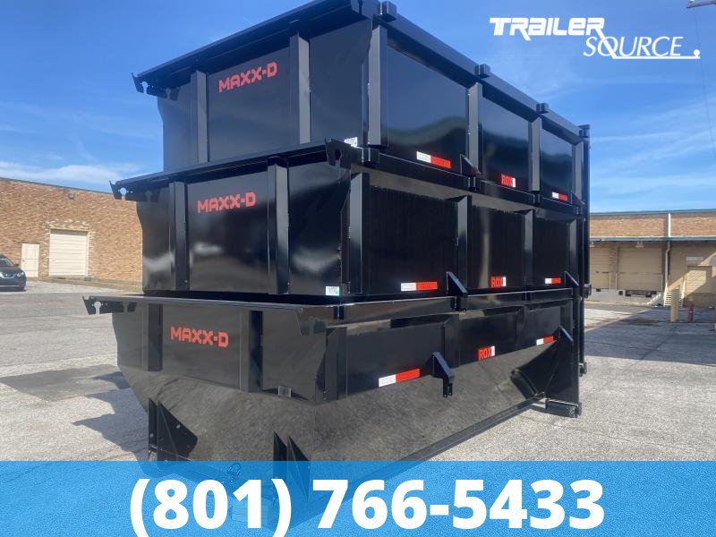 KSL 7x14 Maxx-D ROX Roll Off Dumpster w/ 3 Bins Package Bumper 14K Roll Off Trailer-Bin Package