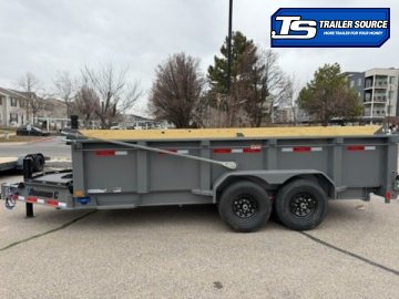 7x16 Diamond C LPT 207 Dump Trailer - 32" Sides - 15.5K GVWR - 14 Ply Tires, Board Brackets, Hydraulic Jack(s), Long Arm Tarp