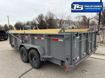 7x16 Diamond C LPT 207 Dump Trailer - 32" Sides - 15.5K GVWR - 14 Ply Tires, Board Brackets, Hydraulic Jack(s), Long Arm Tarp