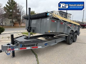 7x16 Diamond C LPT 207 Dump Trailer - 32" Sides - 15.5K GVWR - 14 Ply Tires, Board Brackets, Hydraulic Jack(s), Long Arm Tarp