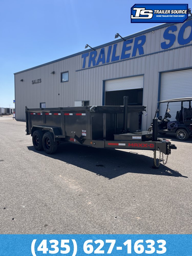 7x14 Maxx-D DTX Dump Trailer - 36" Sides - 17.5K GVWR - 7 Gauge Floor, Hydraulic Jack(s)