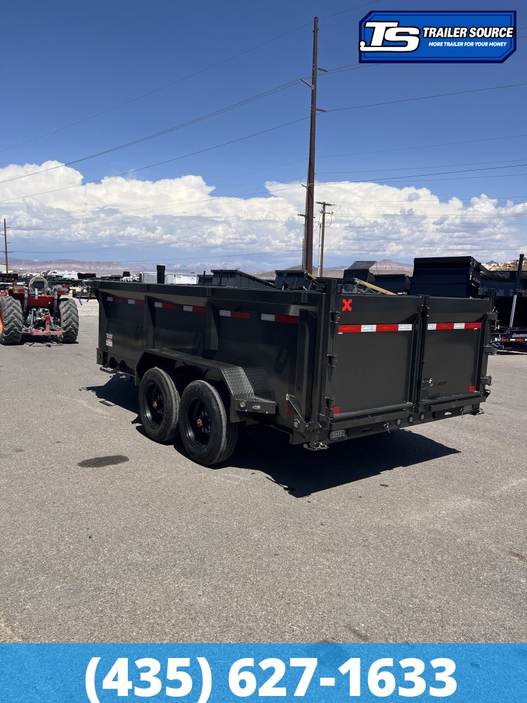 7x14 Maxx-D DTX Dump Trailer - 36" Sides - 17.5K GVWR - 7 Gauge Floor, Hydraulic Jack(s)