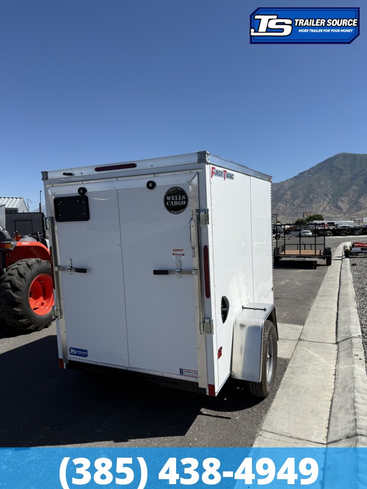 5x8 Wells Cargo FastTrac Enclosed Cargo Trailer - 5'6" Interior - 3.5K GVWR - .080 PolyCor, Ramp Door