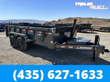 7x14 Lamar DT Telescopic 24" Sides 14K Dump Trailer