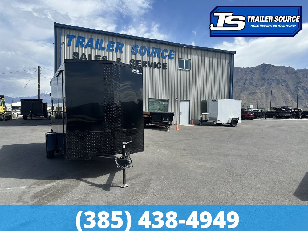 6x12 Look ST DLX Enclosed Cargo Trailer - 6'6" Interior - 3.5K GVWR - .080 PolyCor, Black Out Package, Rear Spoiler w/ Load Lights
