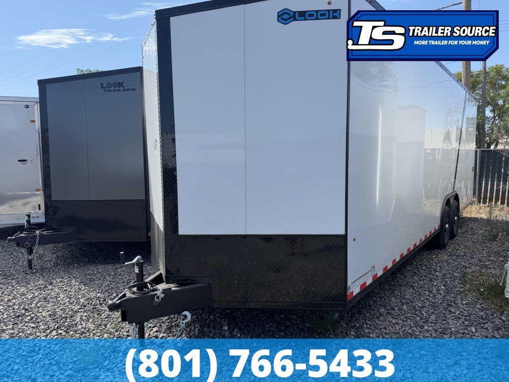 8.5x24 Look Element Elite Enclosed Car Hauler Trailer - 10K GVWR - .080 PolyCor, Alloy Wheels, Black Out Package, Finished Interior, Rear Spoiler w/ Load Lights, Rubber Coin Floor