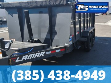 7x16 Lamar DT Dump Trailer - 48" Sides - 14K GVWR - Stabilizer Jacks, Telescopic