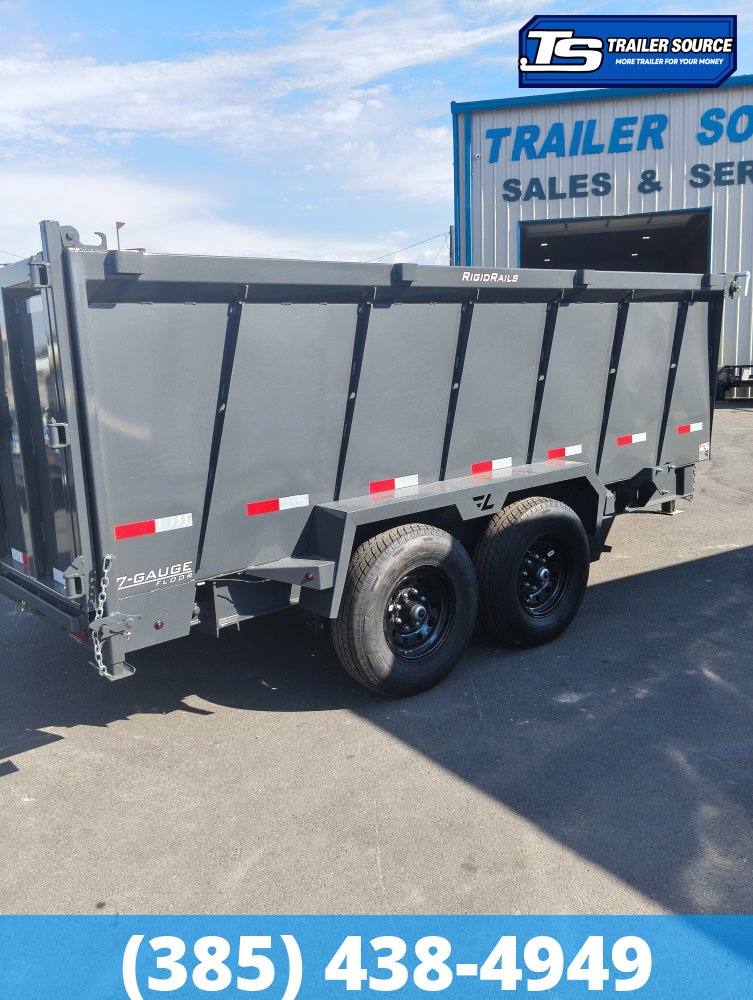 7x16 Lamar DT Dump Trailer - 48" Sides - 14K GVWR - Stabilizer Jacks, Telescopic