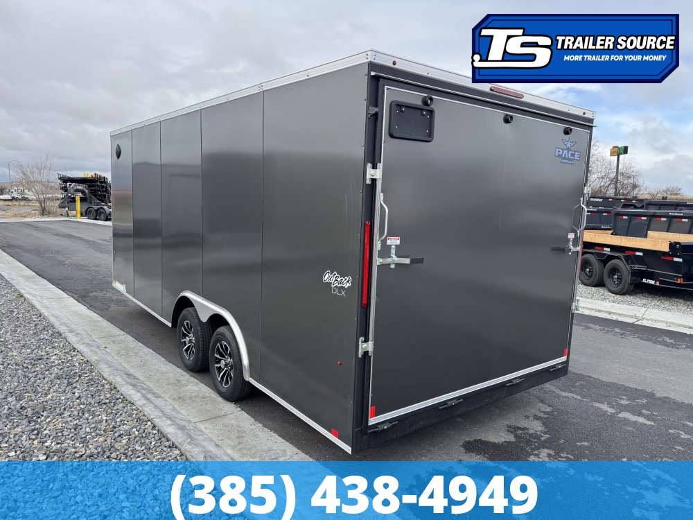 8.5x20 Pace American Outback Deluxe Enclosed Cargo Trailer - 7'0" Interior - 7K GVWR - .080 PolyCor, Alloy Wheels, Barlock on Door, Roof Vent