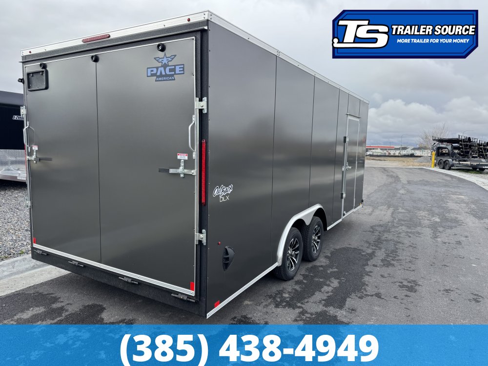 8.5x20 Pace American Outback Deluxe Enclosed Cargo Trailer - 7'0" Interior - 7K GVWR - .080 PolyCor, Alloy Wheels, Barlock on Door, Roof Vent