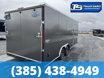 8.5x20 Pace American Outback Deluxe Enclosed Cargo Trailer - 7'0" Interior - 7K GVWR - .080 PolyCor, Alloy Wheels, Barlock on Door, Roof Vent
