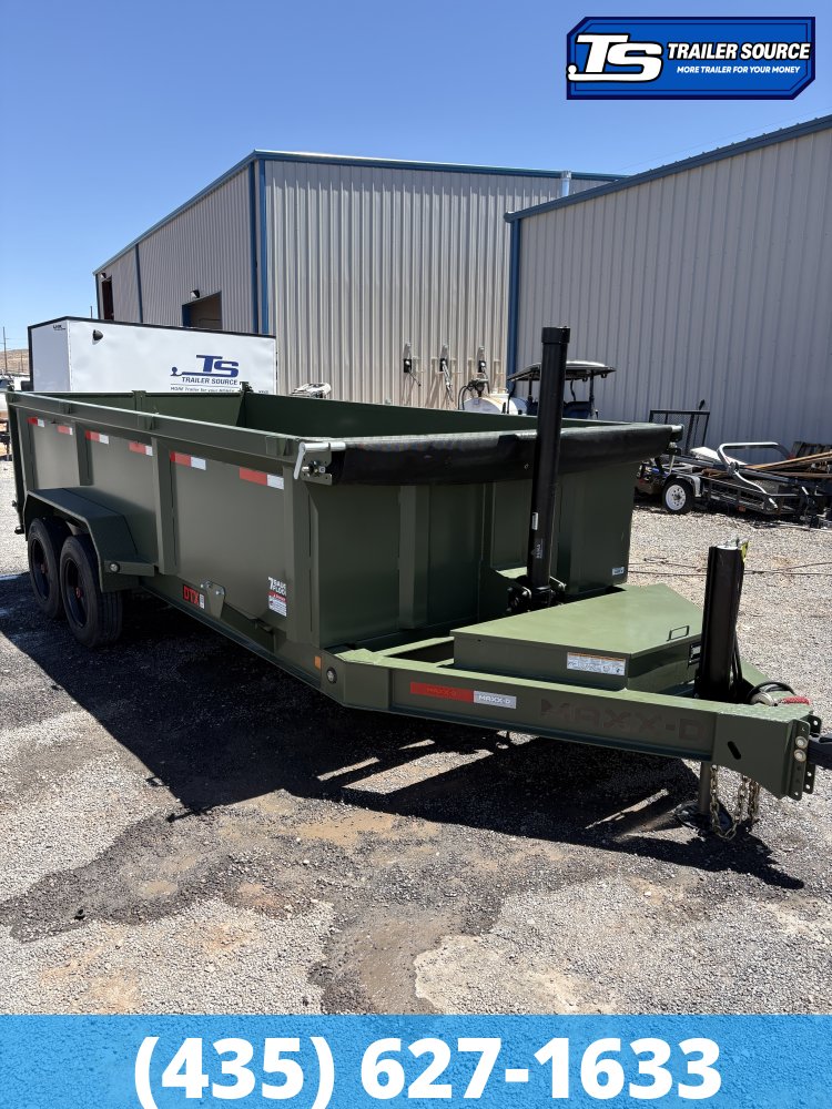 7x16 Maxx-D DTX Dump Trailer - 36" Sides - 17.5K GVWR - 7 Gauge Floor, Hydraulic Jack(s)