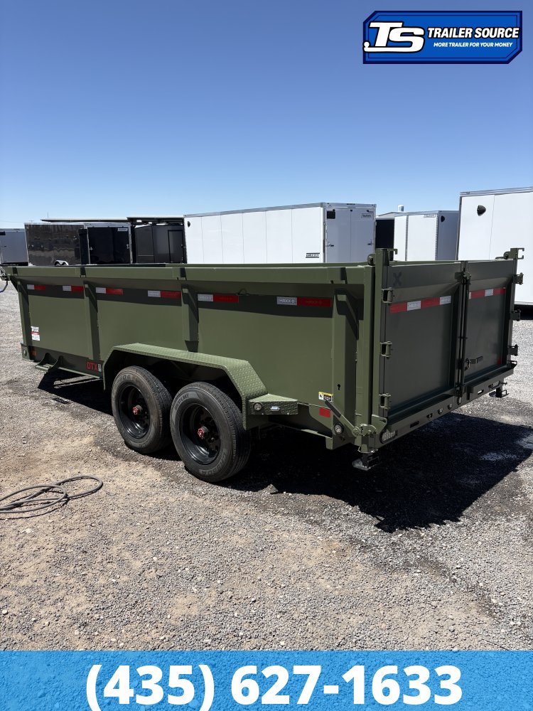 7x16 Maxx-D DTX Dump Trailer - 36" Sides - 17.5K GVWR - 7 Gauge Floor, Hydraulic Jack(s)