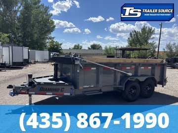 7x14 Diamond C LPT 207 Dump Trailer - 32" Sides - 15.5K GVWR - 14 Ply Tires, Board Brackets, Long Arm Tarp