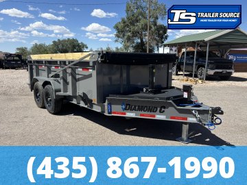 7x14 Diamond C LPT 207 Dump Trailer - 32" Sides - 15.5K GVWR - 14 Ply Tires, Board Brackets, Long Arm Tarp