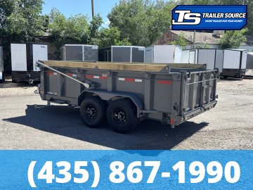 7x14 Diamond C LPT 207 Dump Trailer - 32" Sides - 15.5K GVWR - 14 Ply Tires, Board Brackets, Long Arm Tarp