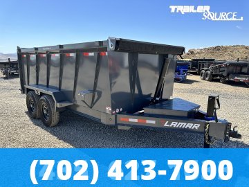 7x14 Lamar DT Telescopic 48" Sides 14K Dump Trailer