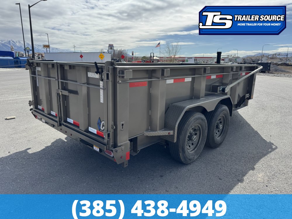 7x14 Diamond C LPT 207 Dump Trailer - 32" Sides - 15.5K GVWR - 14 Ply Tires, Long Arm Tarp
