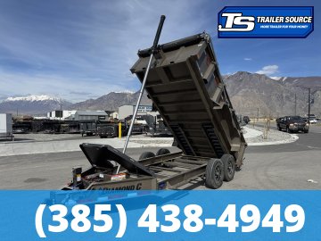 7x14 Diamond C LPT 207 Dump Trailer - 32" Sides - 15.5K GVWR - 14 Ply Tires, Long Arm Tarp