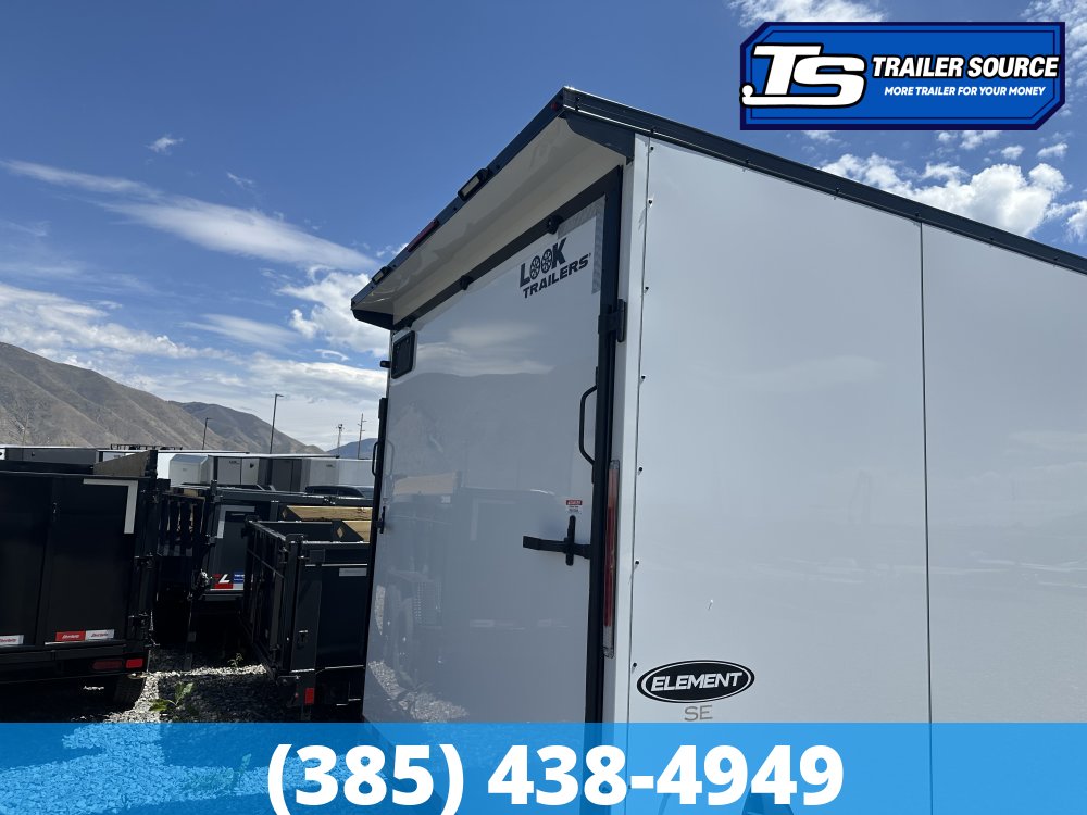 8.5x28 Look Element SE Enclosed Cargo Trailer - 7'0" Interior - 3.5K GVWR - .080 PolyCor, Alloy Wheels, Black Out Package, Rear Spoiler w/ Load Lights