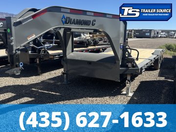 8.5x24 Diamond C HXD-GN 210 Gooseneck Wide Body w/ Drive Over Fenders Tilt Trailer - 23K GVWR -