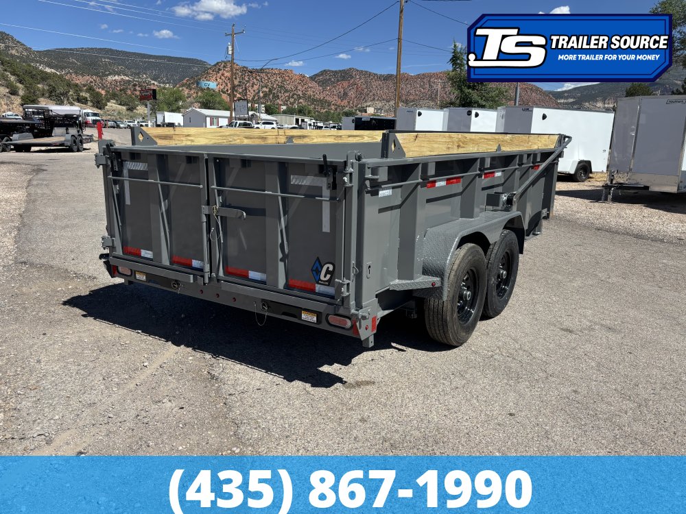 7x14 Diamond C LPT 207 Dump Trailer - 32" Sides - 15.5K GVWR - 14 Ply Tires, Board Brackets, Long Arm Tarp