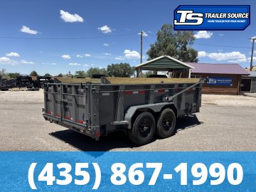 7x14 Diamond C LPT 207 Dump Trailer - 32" Sides - 15.5K GVWR - 14 Ply Tires, Board Brackets, Long Arm Tarp