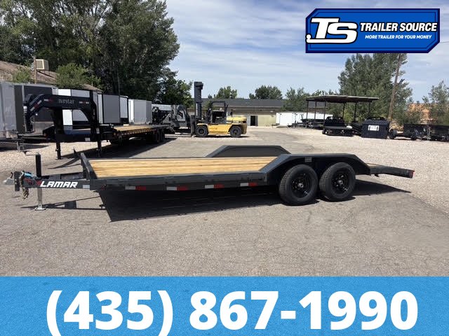 8.5x24 Lamar CC Wide Body w/ Drive Over Fenders Flatbed Car Hauler Trailer - 10K GVWR -