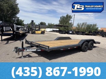 8.5x24 Lamar CC Wide Body w/ Drive Over Fenders Flatbed Car Hauler Trailer - 10K GVWR -