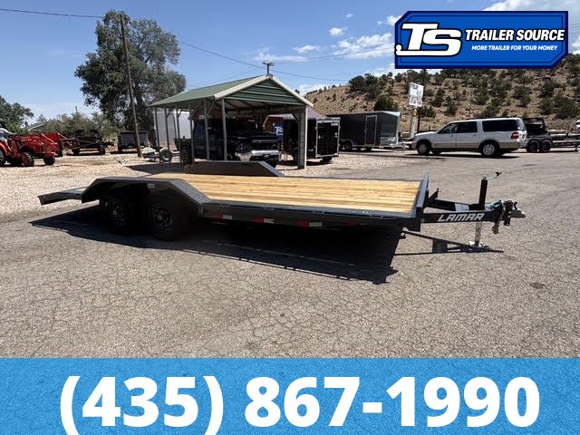 8.5x24 Lamar CC Wide Body w/ Drive Over Fenders Flatbed Car Hauler Trailer - 10K GVWR -