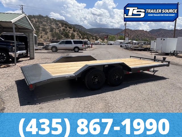 8.5x24 Lamar CC Wide Body w/ Drive Over Fenders Flatbed Car Hauler Trailer - 10K GVWR -