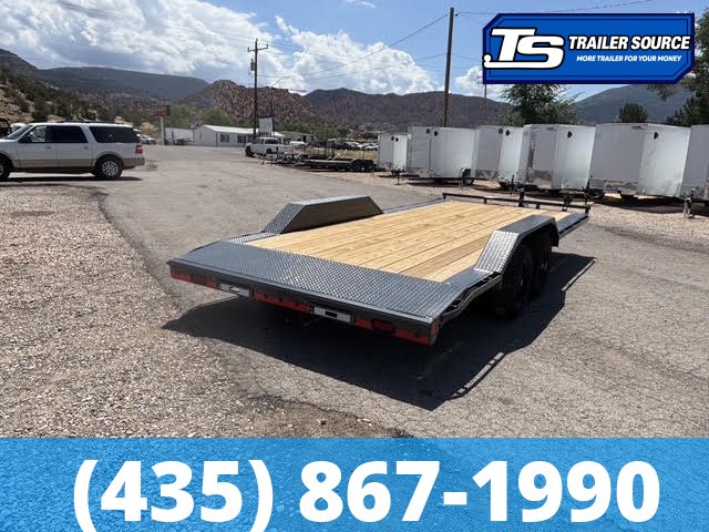 8.5x24 Lamar CC Wide Body w/ Drive Over Fenders Flatbed Car Hauler Trailer - 10K GVWR -