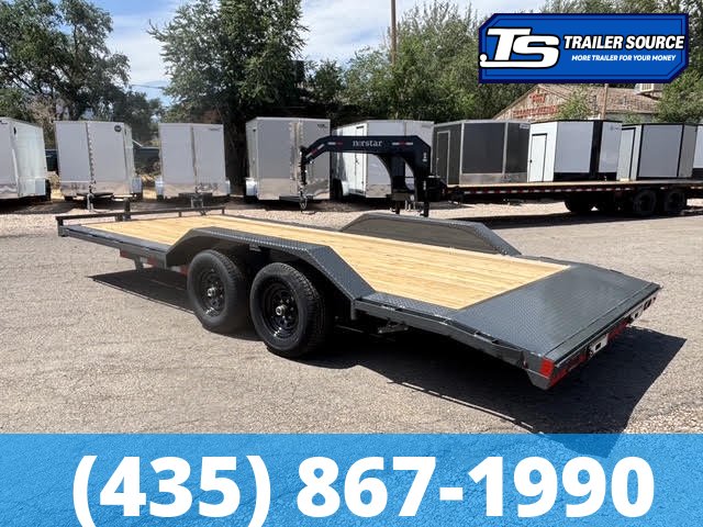 8.5x24 Lamar CC Wide Body w/ Drive Over Fenders Flatbed Car Hauler Trailer - 10K GVWR -