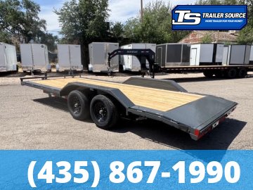 8.5x24 Lamar CC Wide Body w/ Drive Over Fenders Flatbed Car Hauler Trailer - 10K GVWR -