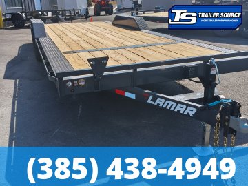 8.5x24 Lamar CC Wide Body w/ Drive Over Fenders Flatbed Car Hauler Trailer - 10K GVWR -