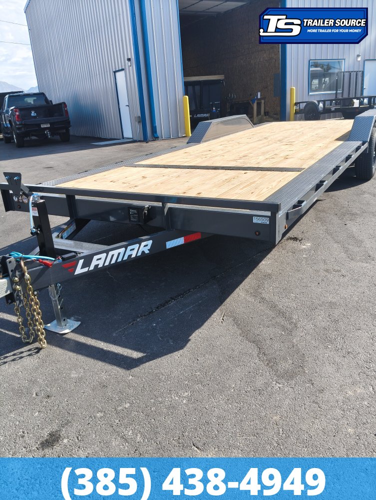 8.5x24 Lamar CC Wide Body w/ Drive Over Fenders Flatbed Car Hauler Trailer - 10K GVWR -