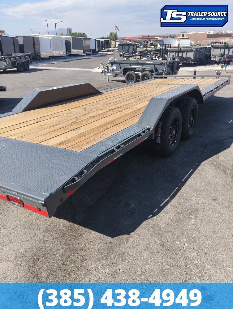 8.5x24 Lamar CC Wide Body w/ Drive Over Fenders Flatbed Car Hauler Trailer - 10K GVWR -