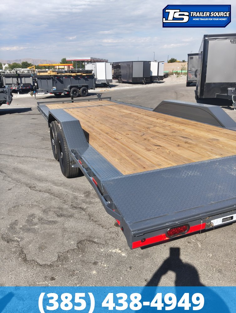 8.5x24 Lamar CC Wide Body w/ Drive Over Fenders Flatbed Car Hauler Trailer - 10K GVWR -
