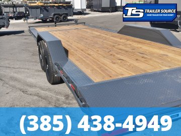 8.5x24 Lamar CC Wide Body w/ Drive Over Fenders Flatbed Car Hauler Trailer - 10K GVWR -